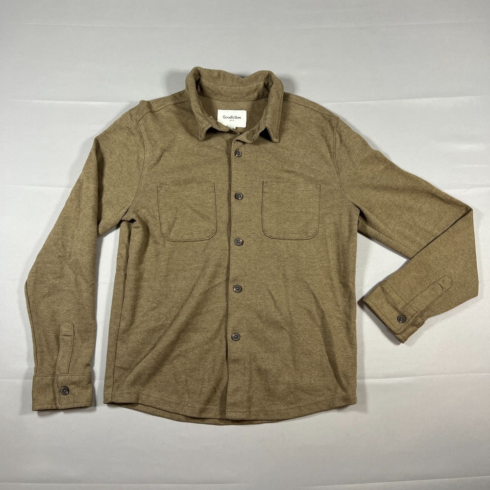 Goodfellow & Co Button Up Shirt Mens Medium Brown Cotton Dual Chest Pockets